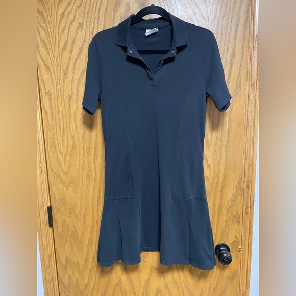 SAGE COLLECTIVE WOMENS BLACK TENNIS DRESS SZ M POLO GOLF ZIPPERED POCKETS EUC - Picture 1 of 6